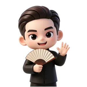 梅博士表情包 · 举扇子打招呼