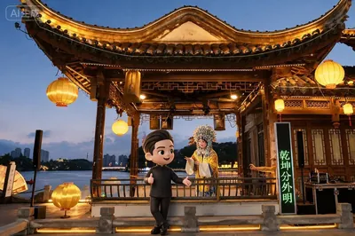 梅博士实景展示 · 水畔戏台夜景